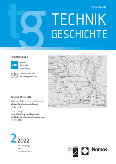 Cover of Volume: TG Technikgeschichte Volume 89 (2022), Edition 2