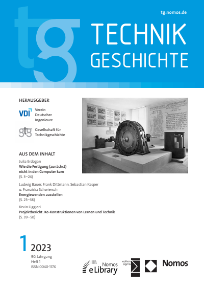 Cover of Volume: TG Technikgeschichte Volume 90 (2023), Edition 1
