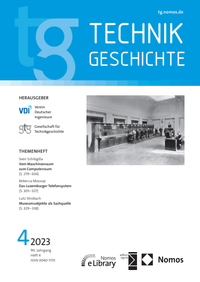 Cover of Volume: TG Technikgeschichte Volume 90 (2023), Edition 4