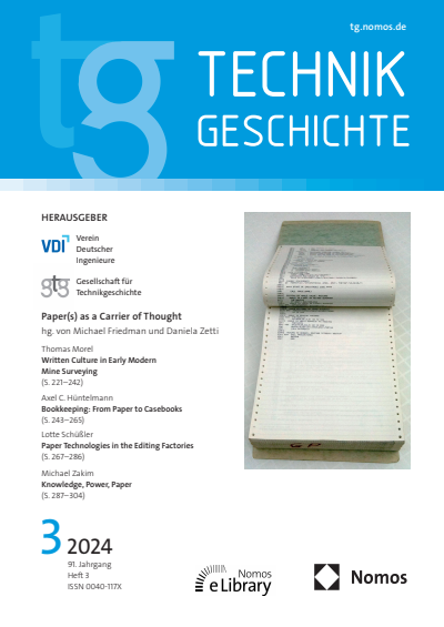 Cover of Volume: TG Technikgeschichte Volume 91 (2024), Edition 3