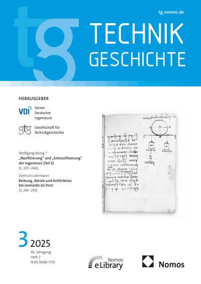 Cover of Volume: TG Technikgeschichte Volume 92 (2025), Edition 3