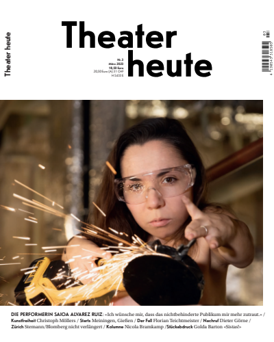 Cover der Ausgabe: Theater heute Jahrgang 64 (2023), Heft 3