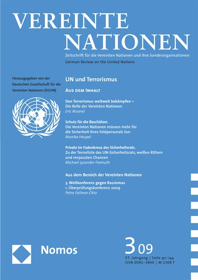 Cover of Volume: VN Vereinte Nationen Volume 57 (2009), Edition 3