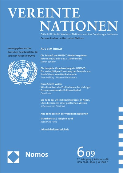 Cover of Volume: VN Vereinte Nationen Volume 57 (2009), Edition 6