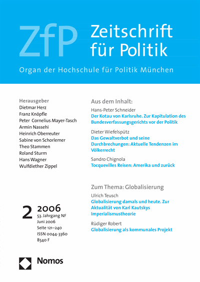 Cover der Ausgabe: ZfP Zeitschrift für Politik Jahrgang 53 (2006), Heft 2