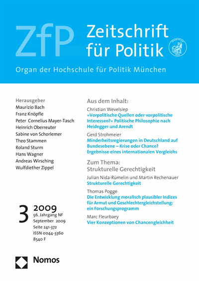 Cover der Ausgabe: ZfP Zeitschrift für Politik Jahrgang 56 (2009), Heft 3