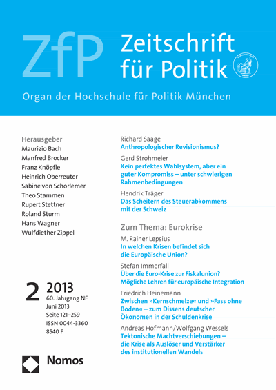 Cover der Ausgabe: ZfP Zeitschrift für Politik Jahrgang 60 (2013), Heft 2