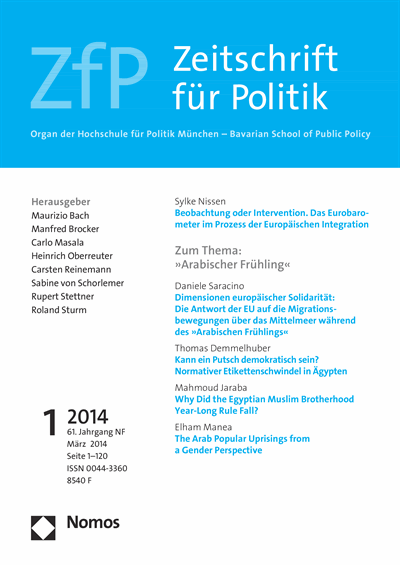 Cover der Ausgabe: ZfP Zeitschrift für Politik Jahrgang 61 (2014), Heft 1
