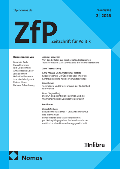 Cover of Volume: ZfP Zeitschrift für Politik Volume 73 (2026), Issue 2