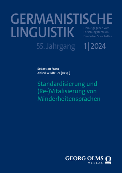 Cover der Ausgabe: Germanistische Linguistik Jahrgang 55 (2024), Heft 1