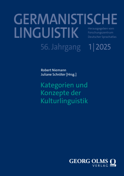 Cover der Ausgabe: Germanistische Linguistik Jahrgang 56 (2025), Heft 1