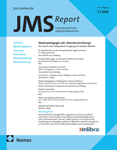 Cover of Volume: JMS Jugend Medien Schutz-Report Volume 49 (2026), Issue 3