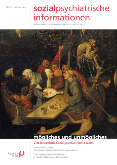 Cover of Volume: Sozialpsychiatrische Informationen Volume 40 (2010), Edition 1