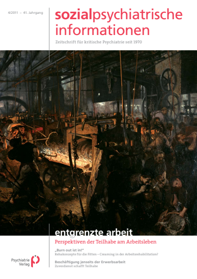 Cover of Volume: Sozialpsychiatrische Informationen Volume 41 (2011), Edition 4