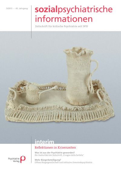 Cover of Volume: Sozialpsychiatrische Informationen Volume 43 (2013), Edition 3