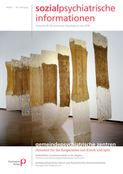 Cover of Volume: Sozialpsychiatrische Informationen Volume 45 (2015), Edition 4