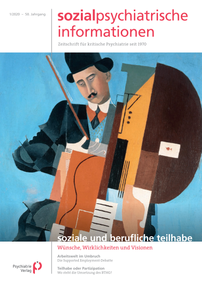 Cover der Ausgabe: Sozialpsychiatrische Informationen Jahrgang 50 (2020), Heft 1