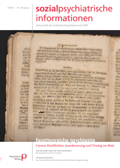 Cover of Volume: Sozialpsychiatrische Informationen Volume 50 (2020), Edition 4