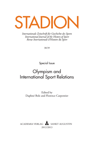 Cover of Volume: STADION Volume 39 (2013), Edition 1