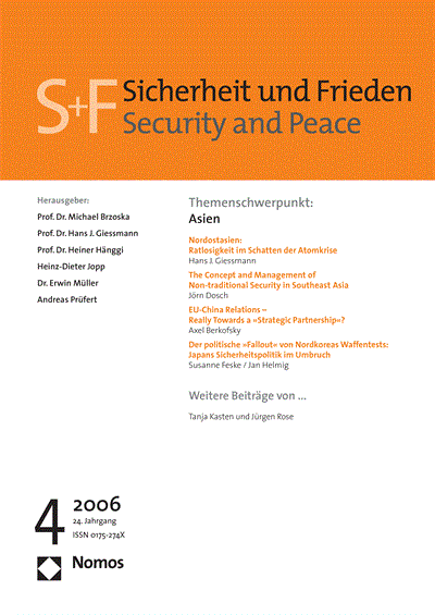 Cover of Volume: S&F Sicherheit und Frieden Volume 24 (2006), Edition 4