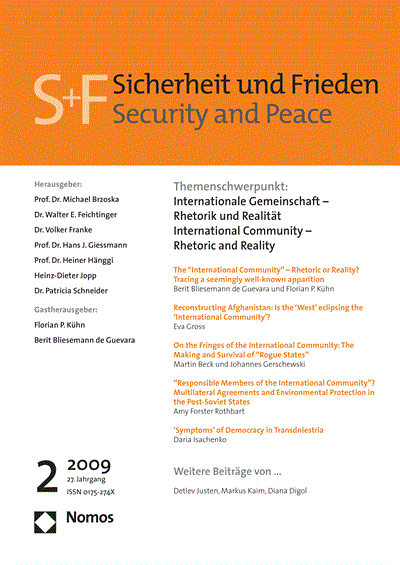 Cover of Volume: S&F Sicherheit und Frieden Volume 27 (2009), Edition 2