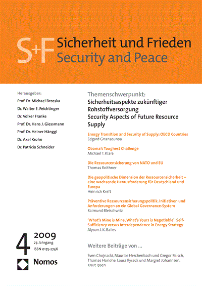 Cover der Ausgabe: S&F Sicherheit und Frieden Jahrgang 27 (2009), Heft 4