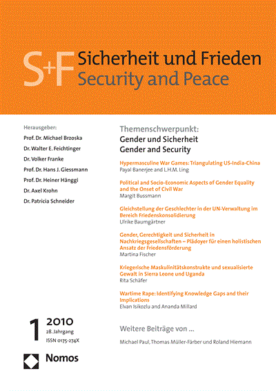 Cover of Volume: S&F Sicherheit und Frieden Volume 28 (2010), Edition 1