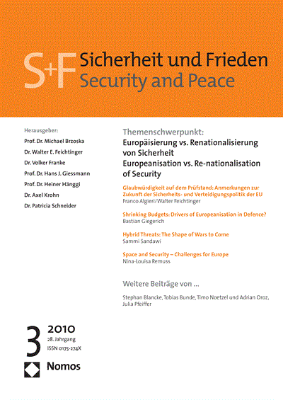 Cover of Volume: S&F Sicherheit und Frieden Volume 28 (2010), Edition 3
