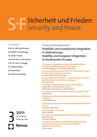 Cover der Ausgabe: S&F Sicherheit und Frieden Jahrgang 29 (2011), Heft 3