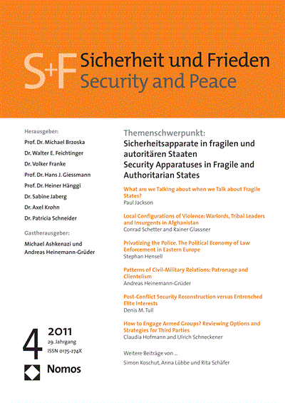 Cover of Volume: S&F Sicherheit und Frieden Volume 29 (2011), Edition 4