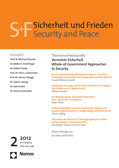 Cover of Volume: S&F Sicherheit und Frieden Volume 30 (2012), Edition 2