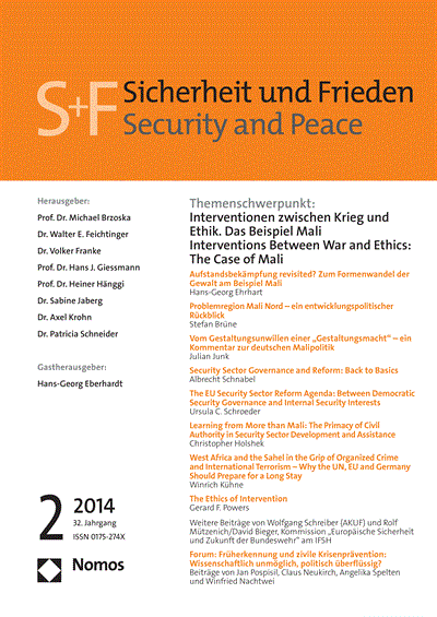 Cover der Ausgabe: S&F Sicherheit und Frieden Jahrgang 32 (2014), Heft 2
