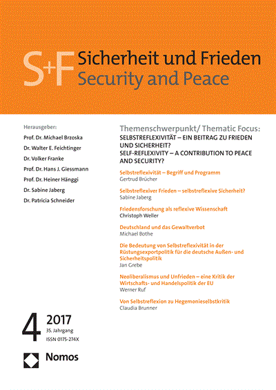 Cover of Volume: S&F Sicherheit und Frieden Volume 35 (2017), Edition 4