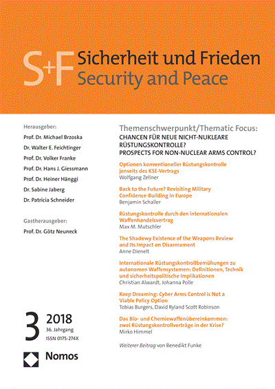 Cover of Volume: S&F Sicherheit und Frieden Volume 36 (2018), Edition 3