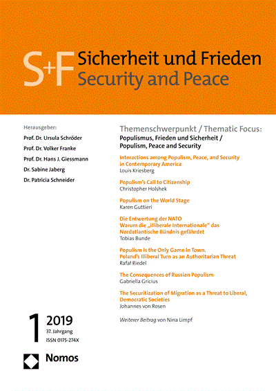 Cover of Volume: S&F Sicherheit und Frieden Volume 37 (2019), Edition 1