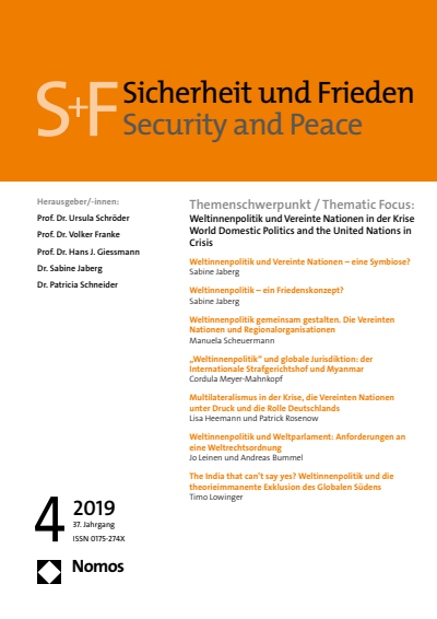 Cover of Volume: S&F Sicherheit und Frieden Volume 37 (2019), Edition 4