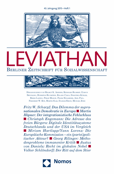 Cover of Volume: Leviathan Volume 43 (2015), Edition 1