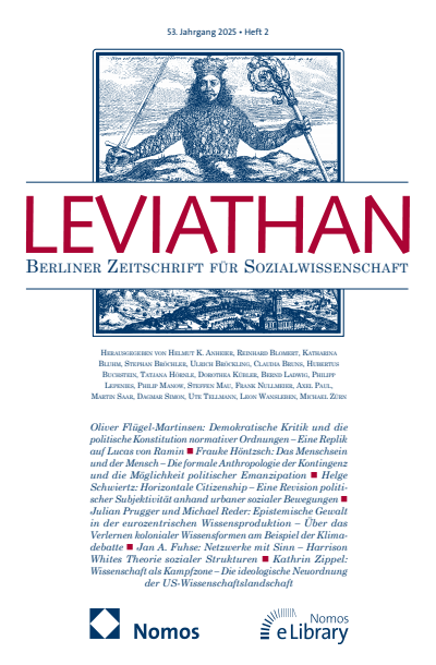 Cover der Ausgabe: Leviathan Jahrgang 53 (2025), Heft 2