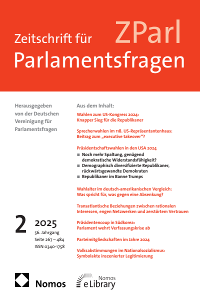 Cover of Volume: ZParl Zeitschrift für Parlamentsfragen Volume 56 (2025), Edition 2