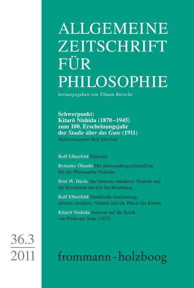 Cover der Ausgabe: Allgemeine Zeitschrift für Philosophie (AZP) Jahrgang 36 (2011), Heft 3