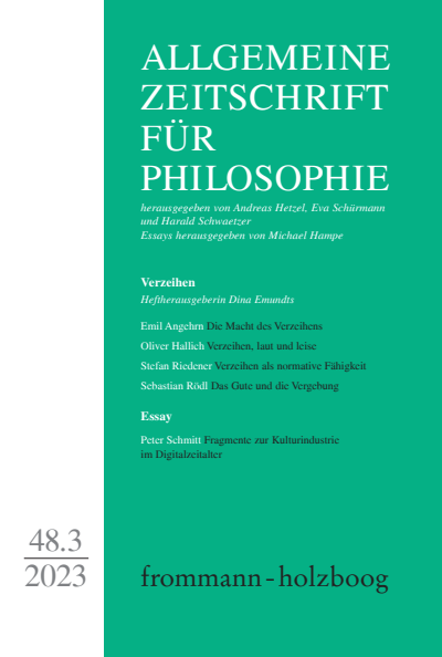 Cover of Volume: Allgemeine Zeitschrift für Philosophie (AZP) Volume 48 (2023), Edition 3