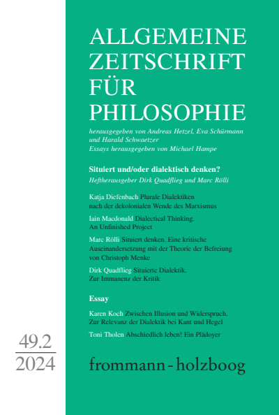 Cover of Volume: Allgemeine Zeitschrift für Philosophie (AZP) Volume 49 (2024), Edition 2