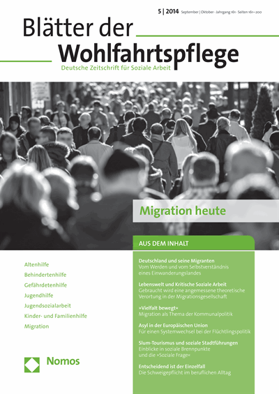 Cover der Ausgabe: Blätter der Wohlfahrtspflege (BdW) Jahrgang 161 (2014), Heft 5