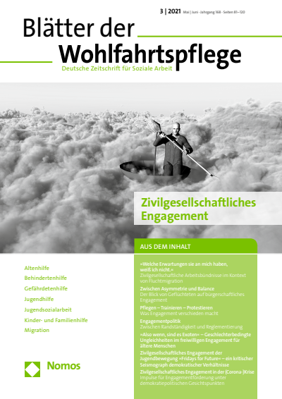 Cover der Ausgabe: Blätter der Wohlfahrtspflege (BdW) Jahrgang 168 (2021), Heft 3