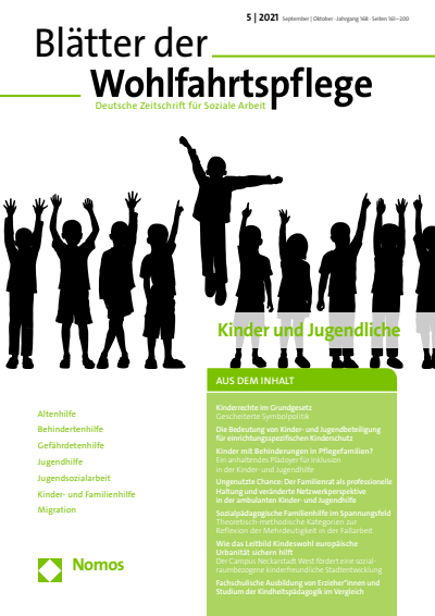 Cover der Ausgabe: Blätter der Wohlfahrtspflege (BdW) Jahrgang 168 (2021), Heft 5