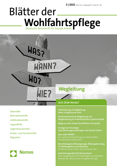 Cover der Ausgabe: Blätter der Wohlfahrtspflege (BdW) Jahrgang 169 (2022), Heft 3