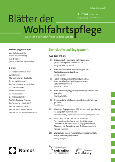 Cover der Ausgabe: Blätter der Wohlfahrtspflege (BdW) Jahrgang 171 (2024), Heft 3