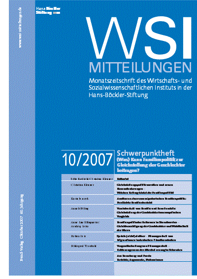 Cover of Volume: WSI-Mitteilungen Volume 60 (2007), Edition 10