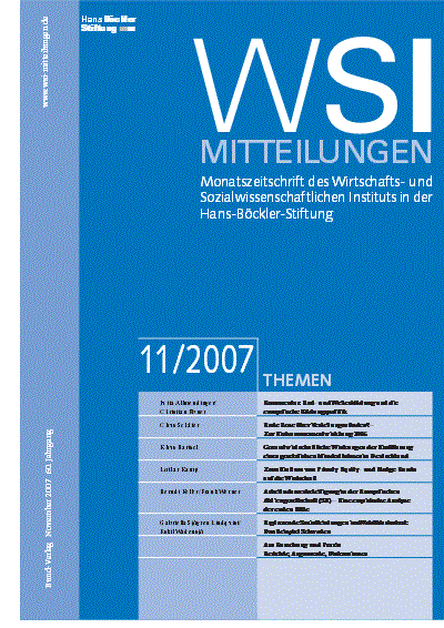 Cover of Volume: WSI-Mitteilungen Volume 60 (2007), Edition 11