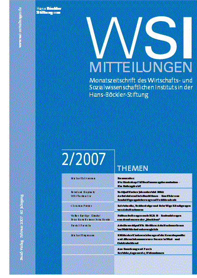 Cover of Volume: WSI-Mitteilungen Volume 60 (2007), Edition 2
